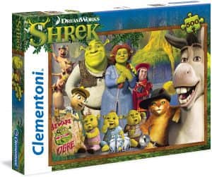 Puzzle de familia de Shrek de 500 piezas de Clementoni - Los mejores puzzles de Shrek de dibujos animados