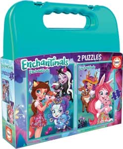 Puzzle de maletín de Enchantimals de 2x48 piezas de Educa - Los mejores puzzles de Enchantimals de dibujos animados