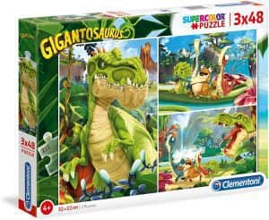 Puzzle de momentos de Gigantosaurus de 3x48 piezas de Clementoni - Los mejores puzzles de Gigantosaurus de dibujos animados