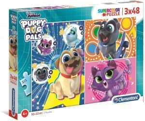 Puzzle de momentos de Puppy Dog Pals de 3x48 piezas de Clementoni - Los mejores puzzles de Puppy Dog Pals de dibujos animados - Cachorritos