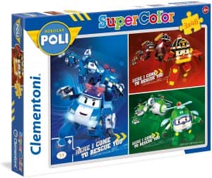 Puzzle de momentos de Robocar Poli de 3x48 piezas de Clementoni - Los mejores puzzles de Robocar Poli de dibujos animados