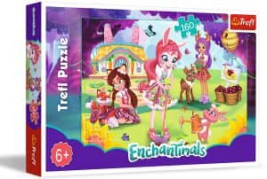 Puzzle de personajes de Enchantimals de 160 piezas de Trefl - Los mejores puzzles de Enchantimals de dibujos animados