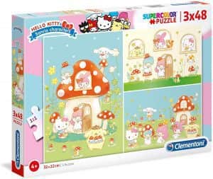 Puzzle de personajes de Hello Kitty de 3x48 piezas de Clementoni - Los mejores puzzles de Hello Kitty