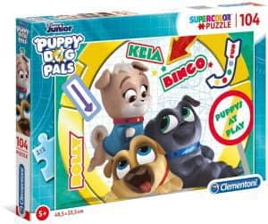 Puzzle de personajes de Puppy Dog Pals de 104 piezas de Clementoni - Los mejores puzzles de Puppy Dog Pals de dibujos animados - Cachorritos