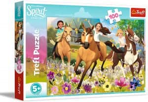 Puzzle de personajes de Spirit galopando de 100 piezas de Trefl - Los mejores puzzles de Spirit de dibujos animados