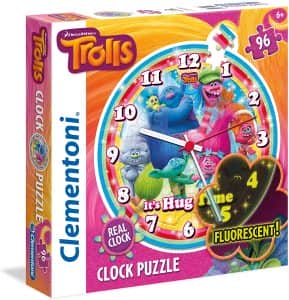 Puzzle de reloj Trolls de 96 piezas de Clementoni - Los mejores puzzles de reloj - Clock Puzzle