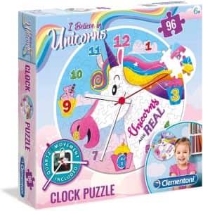 Puzzle de reloj Unicornio de 96 piezas de Clementoni - Los mejores puzzles de reloj - Clock Puzzle