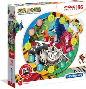 Puzzle de reloj Zafari de 96 piezas de Clementoni - Los mejores puzzles de reloj - Clock Puzzle