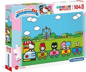 Puzzle de tren de Hello Kitty de 104 piezas de Clementoni - Los mejores puzzles de Hello Kitty