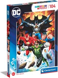 Puzzle De Batman, Superman, Flash Y Linterna Verde De 104 Piezas De Clementoni