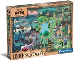 Puzzle De Story Maps De 101 Dálmatas De 1000 Piezas De Clementoni