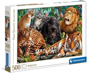Puzzle De Felinos Del Mundo De 500 Piezas De Clementoni De Leopardo