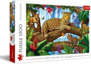Puzzle de leopardos en cascada de 1500 piezas de Trefl