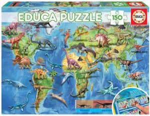 Puzzle De Mapa De Dinosaurios De 150 Piezas