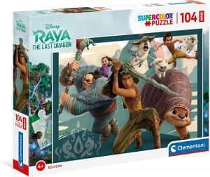 Puzzle de personajes de Raya y el último dragón de 104 piezas