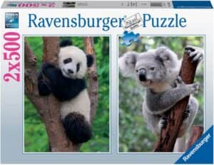 Puzzle De Koala Y Panda De 2×500 Piezas
