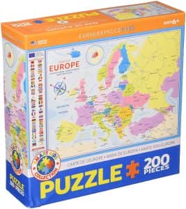 Puzzle de mapa de Europa de 200 piezas de Eurographics - Los mejores puzzles de mapas de Europa