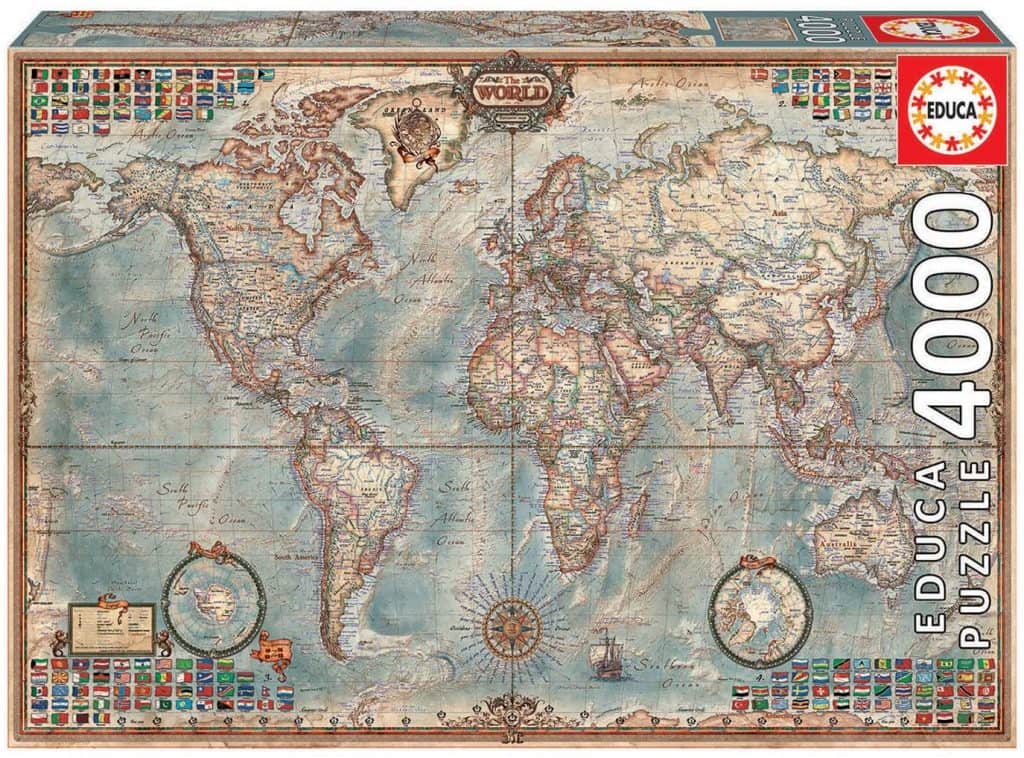 Puzzle De Mapa Del Mundo PolÃ­tico De 4000 Piezas De Educa