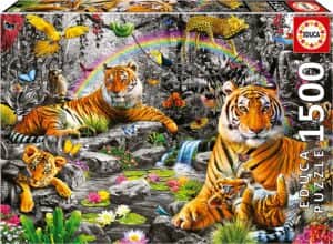 Puzzle De Tigres En Familia De 1500 Piezas