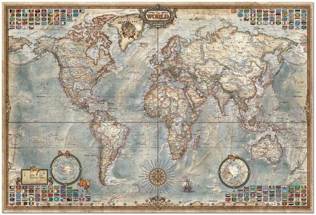 Puzzle Montado De Mapa Del Mundo PolÃ­tico De 4000 Piezas De Educa
