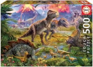 Puzzle De Dinosaurios En La Prehistoria