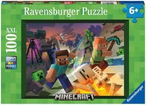 Puzzle De Minecraft Picando Piedra De 100 Piezas De Ravensburger