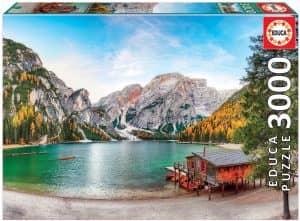 Puzzle De Lago De Braies En Italia De 3000 Piezas. Los Mejores Puzzles De Lagos Del Mundo