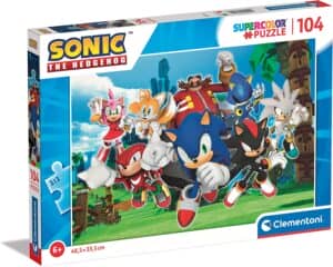 Puzzle De Personajes De Sonic De 104 Piezas