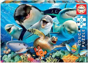 Puzzle De Selfie De Animales Del Mar De 100 Puzzles De Educa