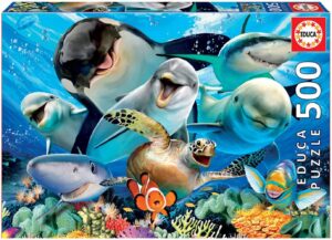 Puzzle De Selfie De Animales Del Mar De 500 Puzzles De Educa