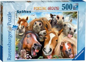 Puzzle De Selfie De Caballos De 500 Puzzles De Ravensburger