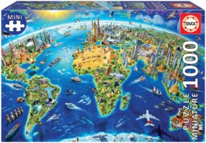 Puzzle De Mapa Del Mundo En Miniatura De 1000 Piezas