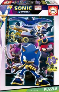 Puzzle De Sonic Prime De Netflix De 300 Piezas Neón De Sonic Prime